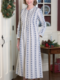 Extra-Soft Floral Printed Long Sleeve Pocket Maxi Nightgown Dress Shopvhs.com