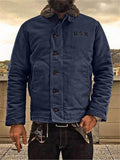 Extra Warm Button Closure Side Welt Pocket Padded Jacket Shopvhs.com