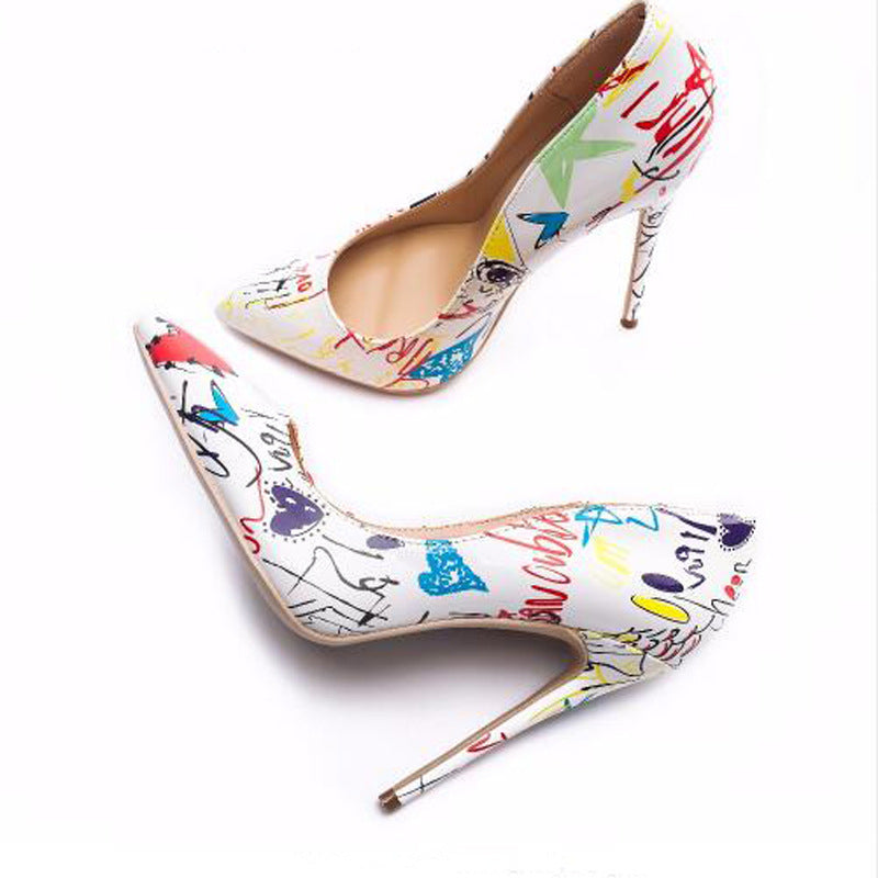 Fancy Pointed Toe Shallow Mouth High-Heeled Shoes Shopvhs.com