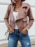 Fashion Lapel Button Crop Jacket Shopvhs.com