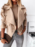 Fashion Lapel Button Crop Jacket Shopvhs.com