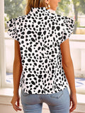 Fashion Leopard Print Ruffle Sleeve Top Shopvhs.com