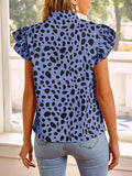 Fashion Leopard Print Ruffle Sleeve Top Shopvhs.com