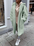 Fashion Loose Lapel Faux Fur Long Sleeve Long Coat Shopvhs.com