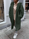 Fashion Loose Lapel Faux Fur Long Sleeve Long Coat Shopvhs.com