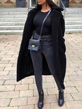 Fashion Loose Lapel Faux Fur Long Sleeve Long Coat Shopvhs.com