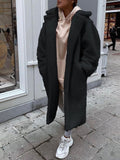 Fashion Loose Lapel Faux Fur Long Sleeve Long Coat Shopvhs.com