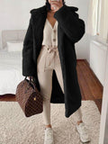 Fashion Loose Lapel Faux Fur Long Sleeve Long Coat Shopvhs.com