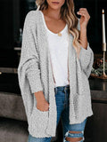 Fashion Pocket Long Sleeve Plush Cardigan Shopvhs.com