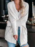 Fashion Pocket Long Sleeve Plush Cardigan Shopvhs.com