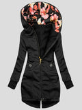 Fashion Pocket Zipper Print Hooded Coat Shopvhs.com