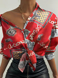 Fashion Print Lapel Long Sleeve Blouse Shopvhs.com