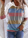 Fashion Striped Pocket Long Sleeve Hoodie Shopvhs.com