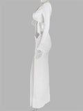 Fashionable Casual Sexy 2-Piece V-Neck Longsleeve Top + Long Skirt Shopvhs.com