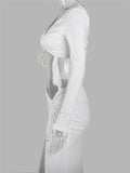 Fashionable Casual Sexy 2-Piece V-Neck Longsleeve Top + Long Skirt Shopvhs.com