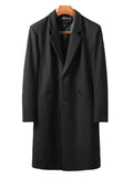Fashionable Gentleman Knee-Length Lapel Multi-Pocket Wool Coat Shopvhs.com