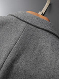 Fashionable Gentleman Knee-Length Lapel Multi-Pocket Wool Coat Shopvhs.com