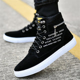 Fashionable High-Cut Lace-Up Back Zipper Waterproof Sneakers