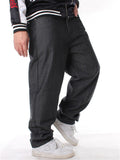 Fashionable Hip-Hop Style Embroidered Loose Straight-Leg Black Pants Shopvhs.com