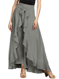 Fashionable Irregular Flounce High-Waist Lace-Up Trousers Shopvhs.com