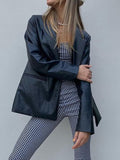 Fashionable Long Sleeve Leather Blazer Shopvhs.com
