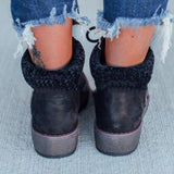 Fashionable Low-Cut Lace Up Wedge Heel Non-Slip Snow Boots Shopvhs.com