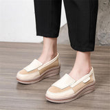 Fashionable Low-Cut Thick-Sole Wedge Heel Leather Non-Slip Loafers Shopvhs.com