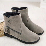 Fashionable Multi-Zip Design Non-Slip Warm Boots