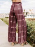 Fashionable Tie-Dye Waistband Front Slit Wide-Leg Pants Shopvhs.com