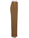 Fashionable Zipper Up Solid Color Corduroy Wide Leg Bootcut Pants Shopvhs.com