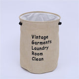 Faux Linen Utility Waterproof Lining Storage Basket With Rope Handles Shopvhs.com