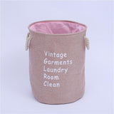 Faux Linen Utility Waterproof Lining Storage Basket With Rope Handles Shopvhs.com