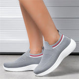 Feminine Contrast Design Mesh Detailing Stretch Fabric Lightweight Sneaker Shopvhs.com