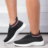 Feminine Contrast Design Mesh Detailing Stretch Fabric Lightweight Sneaker Shopvhs.com