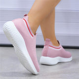 Feminine Contrast Design Mesh Detailing Stretch Fabric Lightweight Sneaker Shopvhs.com