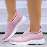 Feminine Contrast Design Mesh Detailing Stretch Fabric Lightweight Sneaker Shopvhs.com