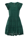 Feminine Cutout Design Cap Sleeve Pleated Ruffled Flare Dress Shopvhs.com