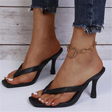 Feminine Design Thong Style Stiletto Heel Lightweight Flip Flops Sandals Shopvhs.com