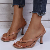 Feminine Design Thong Style Stiletto Heel Lightweight Flip Flops Sandals Shopvhs.com