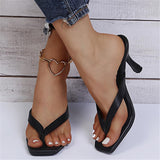 Feminine Design Thong Style Stiletto Heel Lightweight Flip Flops Sandals Shopvhs.com