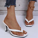 Feminine Design Thong Style Stiletto Heel Lightweight Flip Flops Sandals Shopvhs.com