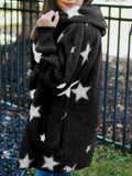 Five-Pointed Star Plush Pocket Hooded Coat Shopvhs.com