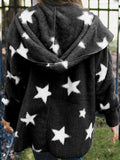 Five-Pointed Star Plush Pocket Hooded Coat Shopvhs.com