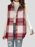 Flannel Plaid Vintage Pocket Sleeveless Tank Jacket Shopvhs.com
