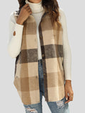 Flannel Plaid Vintage Pocket Sleeveless Tank Jacket Shopvhs.com