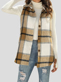 Flannel Plaid Vintage Pocket Sleeveless Tank Jacket Shopvhs.com