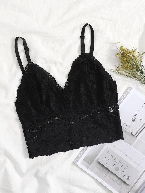 Floral Lace Longline Bralette