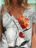 Floral Print Loose Short-sleeved Top Shopvhs.com