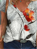 Floral Print Loose Short-sleeved Top Shopvhs.com