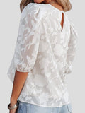 Floral Print Puff Half Sleeves Blouse Shopvhs.com
